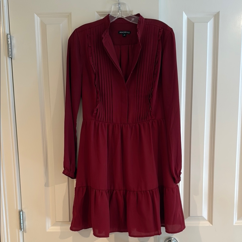 Jcrew mercantile Burgundy Long Sleeve Dress